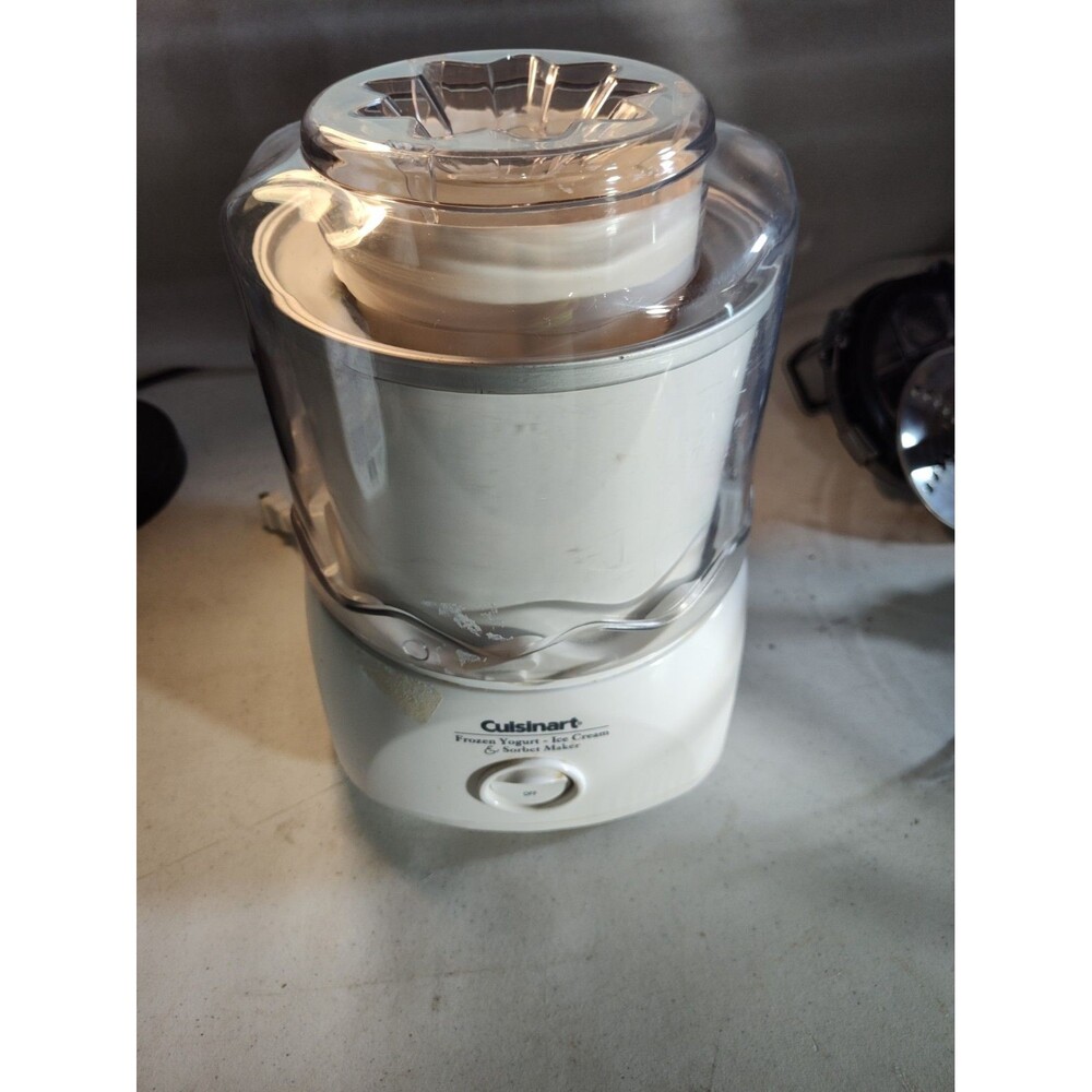 Cuisinart Ice Cream Frozen Yogurt & Sorbet Maker Model ICE-20 Tested Works 1258